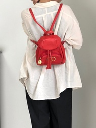 【 VintageShop solo 日本直送中古包專賣店 】Christian Dior 迪奧 後背包 紅色 CD 皮革 迷你包  સ