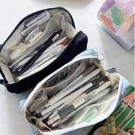 Ohaya | Pillow Pencil Case in Solid Color Black Blue Multi-Layer Stationery Bag Student Stationery S