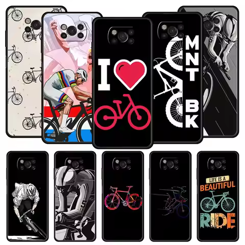 Mountain Bike Cycling art Phone Case For For Xiaomi Poco X6 X5 Pro X4 X3 NFC F5 Pro F4 F3 GT M5 M4 P
