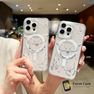 Case for ipMagnet case kupu-kupu perak 11 12 13 15 16 14 Plus Pro Max Shockproof case 12 X 17 MAX XR