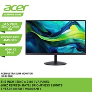 ACER Ultra Slim SA322QK Monitor - 31.5"/VA/4K UHD/60Hz/4ms GTG/DP,HDMI/3Y