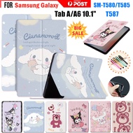 For Samsung Galaxy Tab A/A6 10.1 2016 SM-T580 SM-T585 Smart Stand Case Kids Cute Cartoon Strawberry Bear Leather Shockproof Folio Shell Book Cover