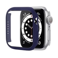 {包郵, 360°貼套2合1}iWatch 7 Case with Tempered Glass Screen Protector for Apple Watch Series 7 45mm Slim Guard Bumper Full Coverage Hard PC Protective Cover HD Ultra-Thin Cover for iWatch 45mm Accessories, Deep Purple Free Shipping 蘋果手錶7代360度全保護貼保護套 深紫色