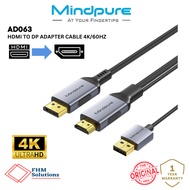 Mindpure AD063 2m HDMI TO DP ADAPTER CABLE 4K/60HZ