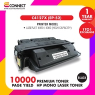 C4127X (EP-52) Laserjet 4050 / 4000 (High Capacity) Page Yield 10000 HP Mono Laser Toner Compatible 