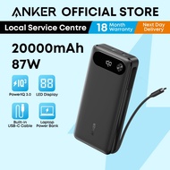 Sunny Anker Power Bank 20000mAh 87W Fast Charging Built-in USB C Cable Laptop Power Portable Charger