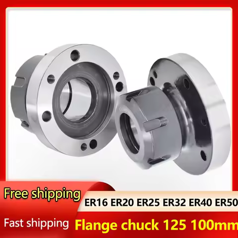 Cartridge ER16 ER20 ER50 ER25 ER32 ER40 125mm 80mm 100mm Mini Flange Four Axis Collet Fixture Chuck 