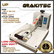 Mesin Heat Press Sablon Kaos 38x38 900Watt & 600 Watt HIGH PRESSURE