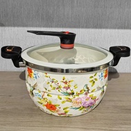 S-T🔰Low Pressure Pot Household Enamel Pot Enamel Micro Pressure Soup Pot Stew Pot Gas Induction Cooker Special Use New M