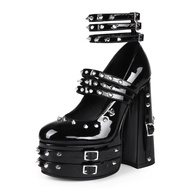 14.5CM Punk Gothic Dark Water Platform Hot Girl Thick High Heel Plus Size 44 Women's Shoes heels Eur