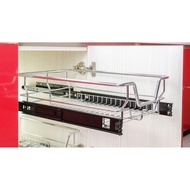 Kitchen / Wardrobe Pull Out Wire Basket W/black Slides (Pull Out Rack) - Excel Brand