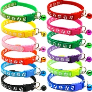 Bell Collar Dog Cat Collar Small Pet Collar Decorative Collar Footprint Collar Anti-Lost Identificat
