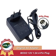 Genuine MOSO 12V 1.5A 4 PIN AC DC Adapter Charger For Hikvision Video Recorder CWT KL-AD3060VA SW-52