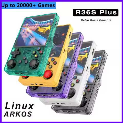 R36S Plus Retro Handheld Game Console Linux System 4.0 Inch Big Screen Pocket Video Player 64G/128G