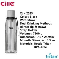 Cille Tritan Sport Bottle Sip & Straw Leak-Proof For Sport Botol Air Tritan Sesuai untuk Sukan Ada S