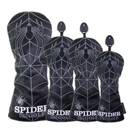 Golf Club Cover Black Spider Embroidered Club Cover Golf Club Cap Cover 1/3/5/UT Club Cover