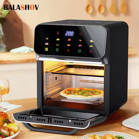 10L Air Fryer Large Capacity Oil-free Fryers Automatic Household Kitchen 360°Baking Convection Oven 