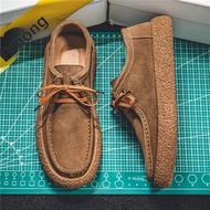 Giày Loafer Nam Mùa Hè Màu Đơn Giản Phong Cách Anh Quốc Chất Liệu Flannel Da Mềm Đế Cao Su Đầu Tròn