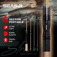 SEASIR Silent Stream Ejection BFS 4 Sections Fihsing Rods Carbon Fiber Travel Rod Z-Type Guide Rings