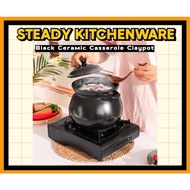 10''/11''/12'' Japanese Style Big Black Ceramic Casserole ClayPot / Soup Pot / High Quality Clay Pot