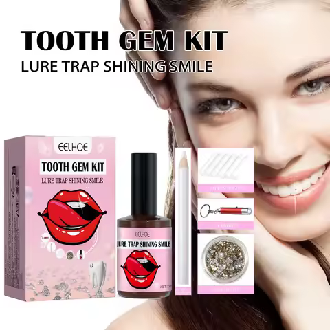 Teeth Gem Set, White Teeth Solid Gem Set Tooth Jewelry Kit DIY Teeth Gems Kit Reliable Clear Preciou