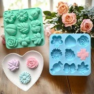 [Prs] 9 Cavity Flower Shaped Candy Chocolate Cookies Silicone Mold Kitchen Handmade Baking Tool [DDD