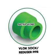 reduser ppr hijau 2x11/2 vlok sock ppr hijau 63x50mm