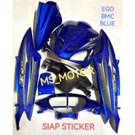 COVERSET EGO V1 FIRST MODEL BODY COVER SET BMC BLUE BIRU SIAP STICKER STRIPE EGO 1ST YAMAHA
