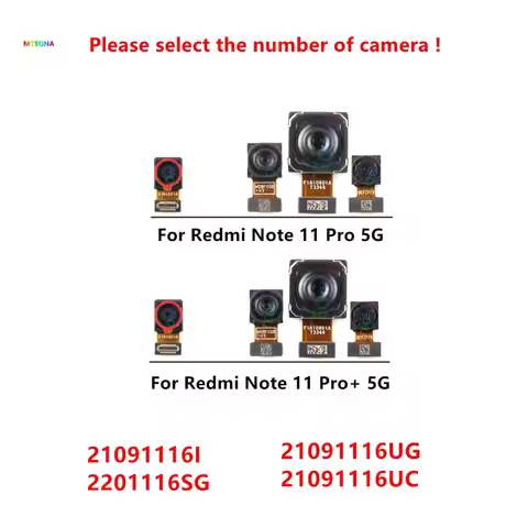 Rear Front Camera For Xiaomi Redmi Note 11 Pro Plus 5G 11 Pro+ Back Camera Module Backside View Repl