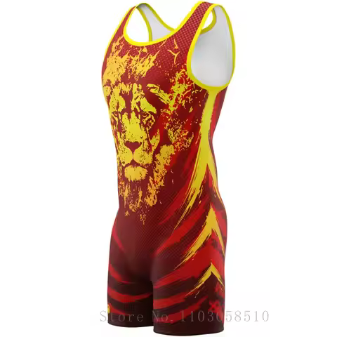 Training Bodybuilding Undershirts WrestlingMart Men Bodysuit Undershirts Gym Sports Vest Leotard Men