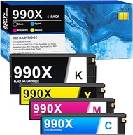 990 990XL 990XC 990X Ink Cartridge 4-Pack High Yield M0K01AN M0J89AN M0J93AN M0J97AN Ink Replacement