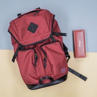 Argali 香港品牌 真皮後背包 超實用分類 束口雙扣 休閒簡約 Backpack 紅色