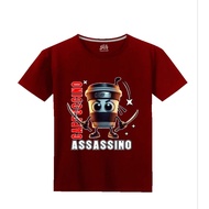 Children's distro t-shirt with anomali cappuccino character motif assassino baju budak lelaki tshirt