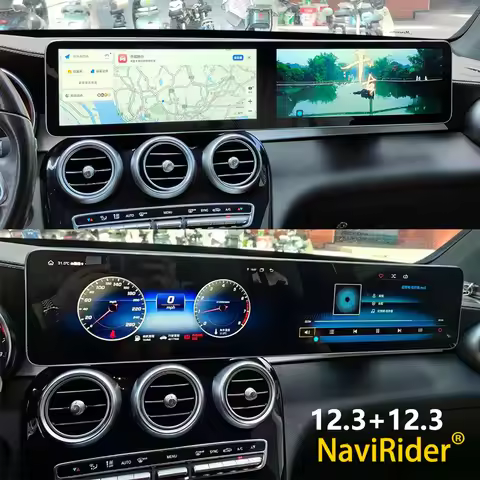 Yes Qled Dual Screen 8+128GB Android Carplay For Benz C GLC NTG 5.0 5.5 6.0 2016-2022 Navigation GPS