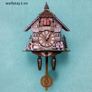 [wellstay1] Cuckoo Clock Wall Clock Handicraft Vintage Wooden Cuckoo Tree House Clock