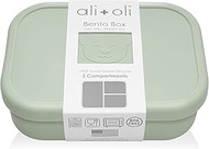 Ali+Oli Leak Proof Bento Box (Pine) Food-Grade Silicone Bento Box, BPA, Phthalate, Lead, &amp; PVC Free - Bento Lunch Box for Kids and Adults - Leak Resistant Tupperware Sets With Lids Container