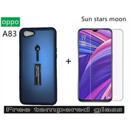 ♞,♘Oppo A83 Armor case with ring stand free tempered glass