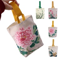GYYT Floral Korean Canvas Bucket Bag Letter Bird Cartoon Animal Handbag Elegant Shopping Bag Flower Print Tote Bag Shopping