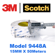 [TapeExpert] 3M 9448A Double Coated Tissue Tape Thin Tearable 50Meters Non Woven Strong Easy Removal