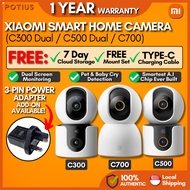 【𝗡𝗘𝗪 𝟮𝟬𝟮𝟱】XIAOMI Home CCTV C300 Dual / C500 Dual / C700 Home Security Baby Cry AI Detection Dual Scr