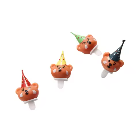 4pcs/set Couple Wedding Party Accessories Children's Birthday Bear Smile Creative Candle Cake Desser