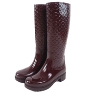 LOUIS VUITTON) Splash Line Monogram 長雨靴，波爾多紅，35碼，附防塵袋，義大利製造，女士款，成色極佳。