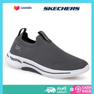 Skechers_ สเก็ตเชอร์ส รองเท้า ผู้ชาย GOwalk 6 GOwalk Shoes 216205-BKGY - Air-Cooled, Arch Fit, Relaxed Fit, Vegan