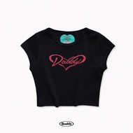 DADDY | Beloved Crop Top เสื้อยืดครอปท็อป รีด flex glitter สุดน่ารัก สีขาว สีดำ สีฟ้า สีม่วง สีชมพู สีเหลือง