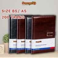 SammiT Notebook Leather Cover B5/ A5 200 Horizontal Pages with Magnetic Lock, Pen Compartment SSD200