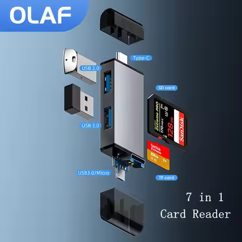 7 in 1 OTG USB3.0/Micro to SD TF Card Reader USB Flash Drive Memory Reader Adapter USB Type c Card r