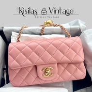 Chanel Lambskin 20cm 粉紅色金球