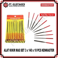 KENMASTER Gold Files Steel Needle Files 3 x 140 x 10 Pcs Gold File Set Clearance Steel Needle Files 