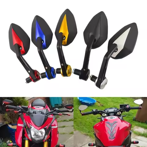 Aluminum Alloy Motorcycle Mirror 22mm Handlebar End Mirror Universal For Yamaha FZ1 FZ6 Kawasaki Z75