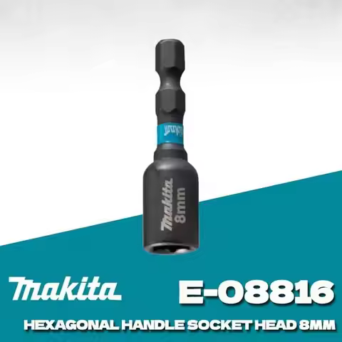 Makita E‑08816 Magnetic Nutsetter 8mm 50mm Impact Black Socket Bit 1/4" Hex Shank Impact Driver Powe